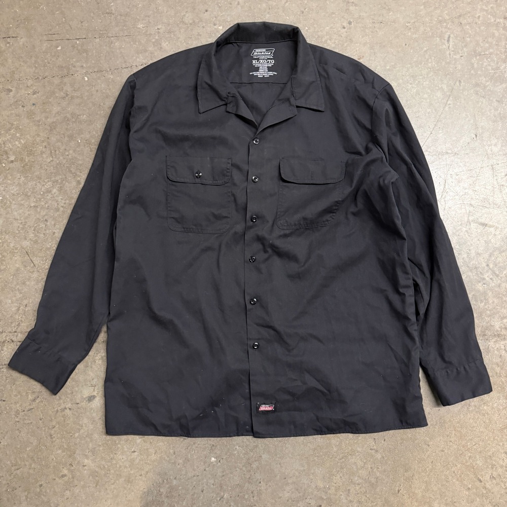 Dickies Mens XL Black TempControl Cooling Long Sleeve Button Down Work Shirt